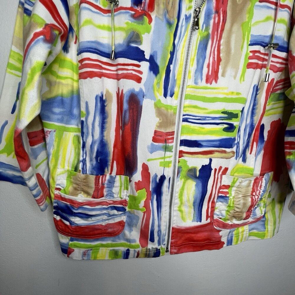 Toni Morgan Art To Wear Jacket SZ XL Pockets Full Zip Abstract Modern - Picture 14 of 16
